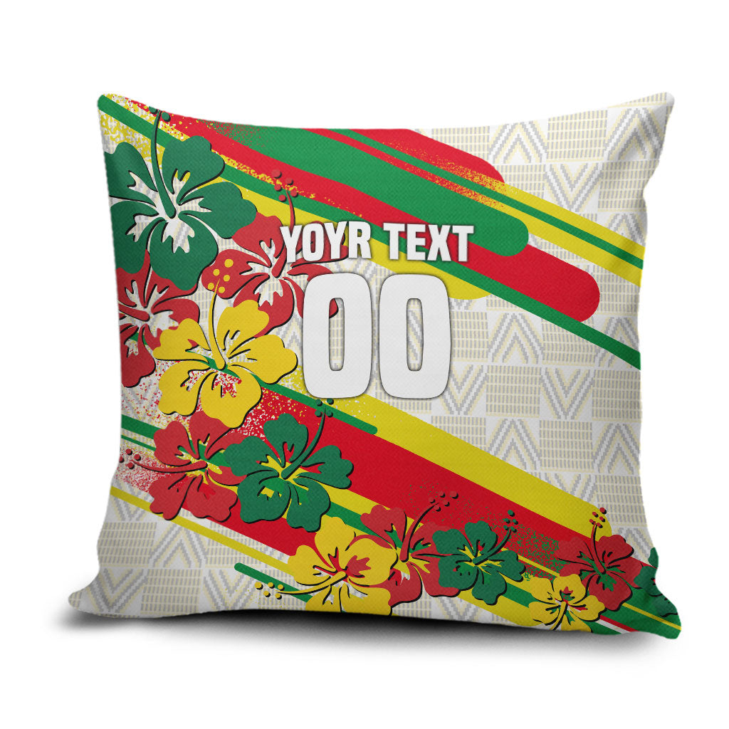 Personalized Ghana Football Pillow Cover Soccer Player Kick - Floral Hibiscus
