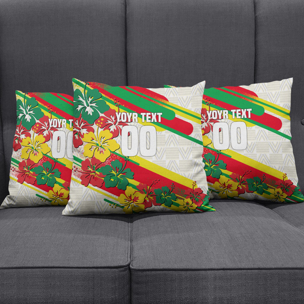 Personalized Ghana Football Pillow Cover Soccer Player Kick - Floral Hibiscus