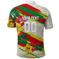 Personalized Ghana Football Polo Shirt Soccer Player Kick - Floral Hibiscus