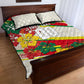 Personalized Ghana Football Quilt Bed Set Soccer Player Kick - Floral Hibiscus