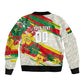 Personalized Ghana Football Sleeve Zip Bomber Jacket Soccer Player Kick - Floral Hibiscus
