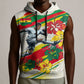 Personalized Ghana Football Sleeveless Hoodie Soccer Player Kick - Floral Hibiscus
