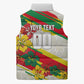 Personalized Ghana Football Sleeveless Puffer Jacket Soccer Player Kick - Floral Hibiscus