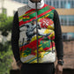 Personalized Ghana Football Sleeveless Puffer Jacket Soccer Player Kick - Floral Hibiscus