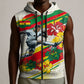 Personalized Ghana Football Sleeveless Zip Hoodie Soccer Player Kick - Floral Hibiscus
