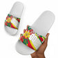 Personalized Ghana Football Slide Sandals Soccer Player Kick - Floral Hibiscus