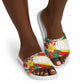 Personalized Ghana Football Slide Sandals Soccer Player Kick - Floral Hibiscus