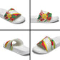 Personalized Ghana Football Slide Sandals Soccer Player Kick - Floral Hibiscus