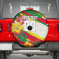 Personalized Ghana Football Spare Tire Cover Soccer Player Kick - Floral Hibiscus