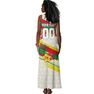 Personalized Ghana Football Tank Maxi Dress Soccer Player Kick - Floral Hibiscus
