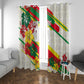 Personalized Ghana Football Window Curtain Soccer Player Kick - Floral Hibiscus