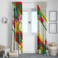 Personalized Ghana Football Window Curtain Soccer Player Kick - Floral Hibiscus