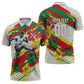 Personalized Ghana Football Zipper Polo Shirt Soccer Player Kick - Floral Hibiscus