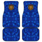 Tanzania Simba Lion Car Mats - Floral Crown and Blue Mosaic Design