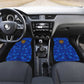 Tanzania Simba Lion Car Mats - Floral Crown and Blue Mosaic Design