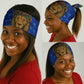 Tanzania Simba Lion Neck Gaiter - Floral Crown and Blue Mosaic Design TS04