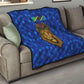 Tanzania Simba Lion Quilt - Floral Crown and Blue Mosaic Design
