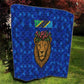 Tanzania Simba Lion Quilt - Floral Crown and Blue Mosaic Design