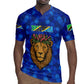 Tanzania Simba Lion Rugby Jersey - Floral Crown and Blue Mosaic Design