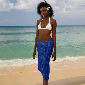 Tanzania Simba Lion Sarong - Floral Crown and Blue Mosaic Design