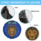 Tanzania Simba Lion Spare Tire Cover - Floral Crown and Blue Mosaic Design