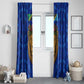 Tanzania Simba Lion Window Curtain - Floral Crown and Blue Mosaic Design