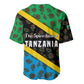 Tanzania Spice Island Baseball Jersey with Clove Leaf Pattern and National Flag Colors