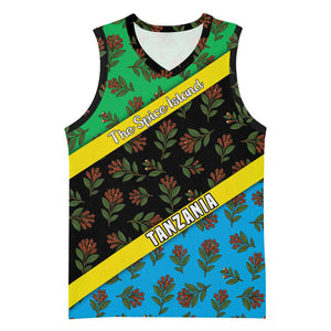 Tanzania Spice Island Basketball Jersey with Clove Leaf Pattern and National Flag Colors - African Pride