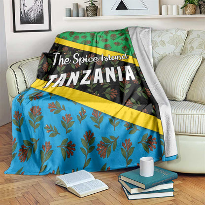 Tanzania Spice Island Blanket with Clove Leaf Pattern and National Flag Colors