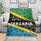 Tanzania Spice Island Blanket with Clove Leaf Pattern and National Flag Colors