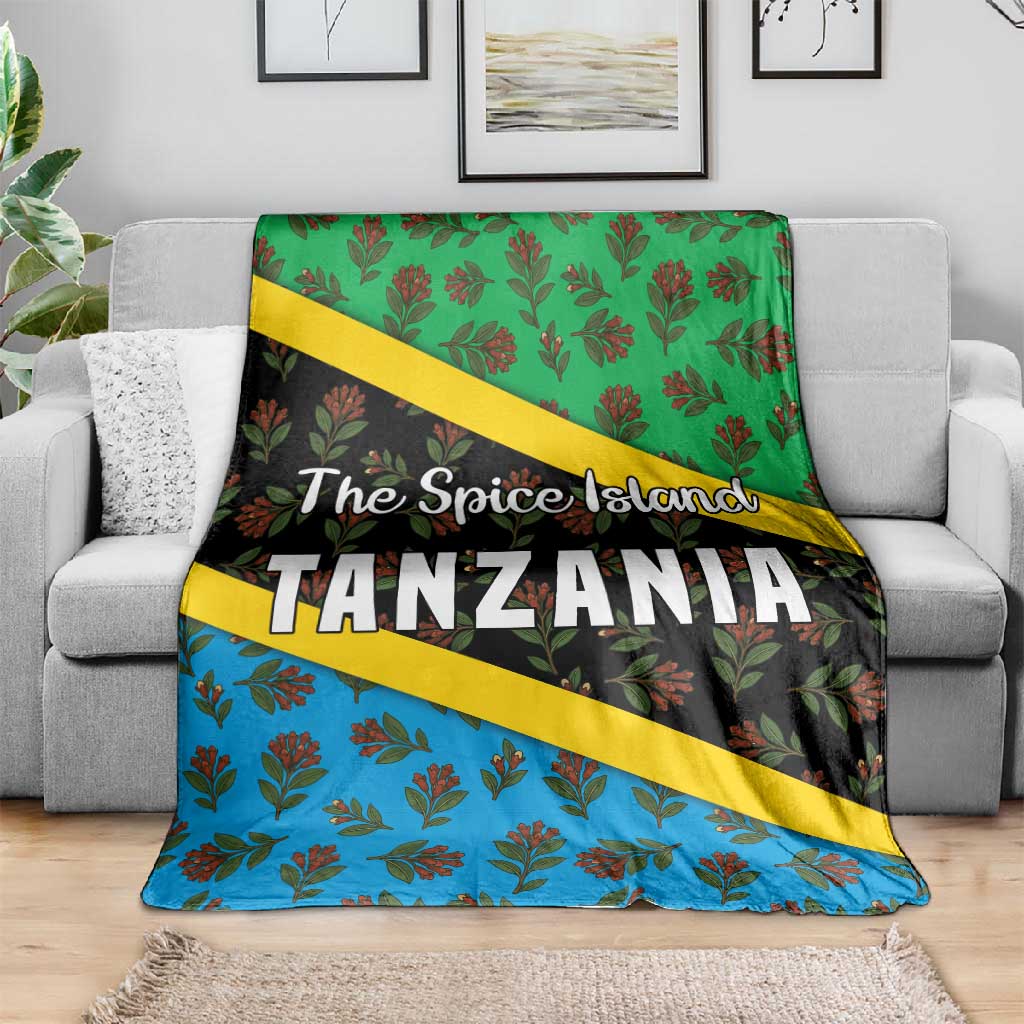 Tanzania Spice Island Blanket with Clove Leaf Pattern and National Flag Colors