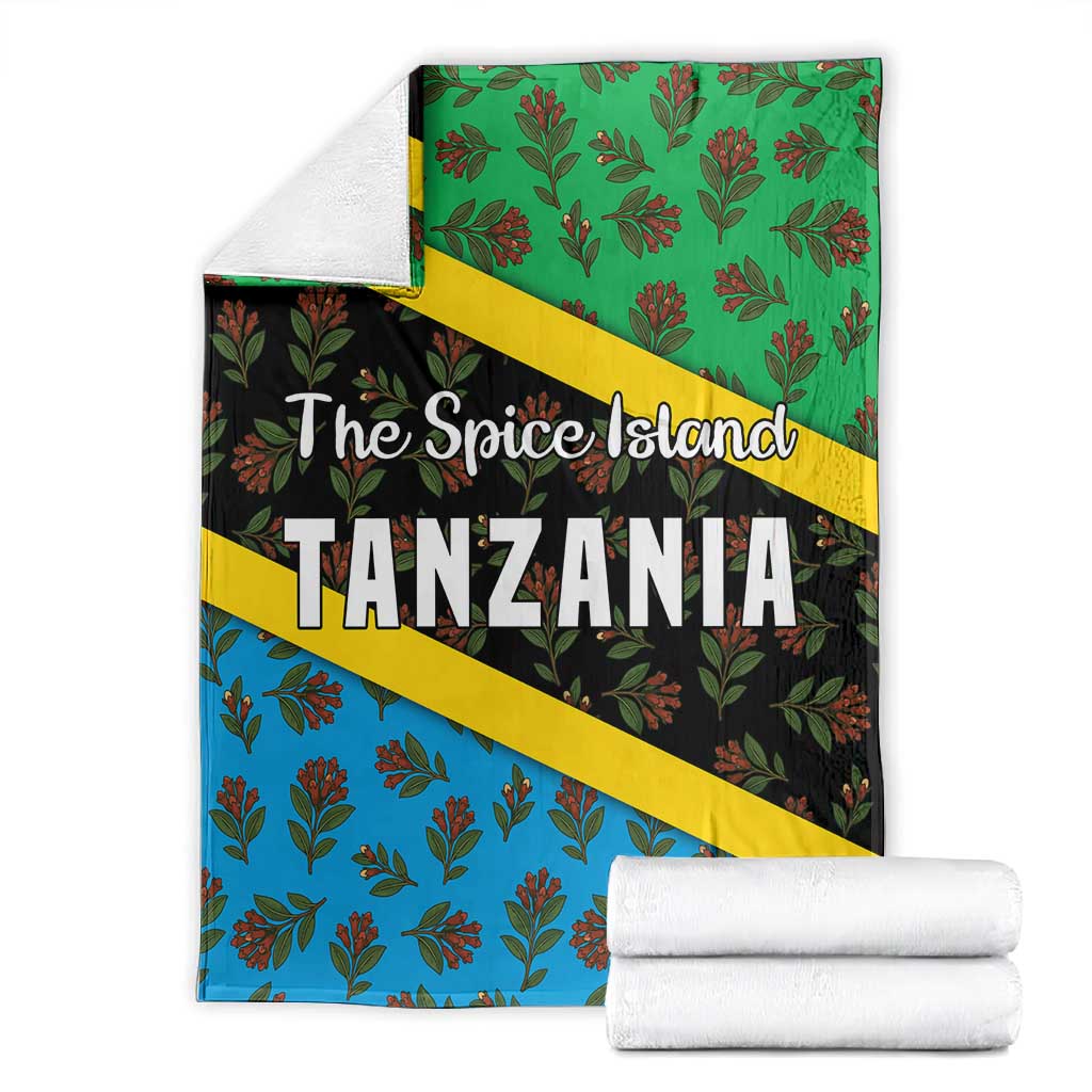 Tanzania Spice Island Blanket with Clove Leaf Pattern and National Flag Colors