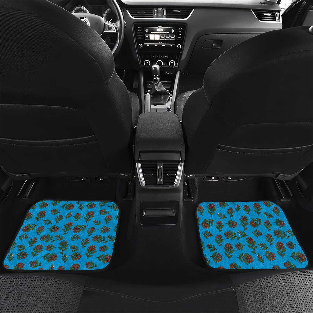 Tanzania Spice Island Car Mats with Clove Leaf Pattern and National Flag Colors