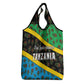 Tanzania Spice Island Grocery Bag with Clove Leaf Pattern and National Flag Colors