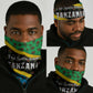 Tanzania Spice Island Neck Gaiter Clove Leaf Pattern and National Flag Colors TS04