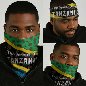 Tanzania Spice Island Neck Gaiter Clove Leaf Pattern and National Flag Colors TS04