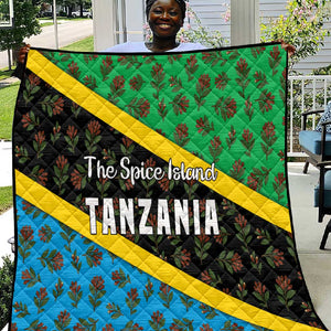 Tanzania Spice Island Quilt with Clove Leaf Pattern and National Flag Colors