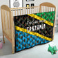Tanzania Spice Island Quilt with Clove Leaf Pattern and National Flag Colors