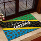 Tanzania Spice Island Rubber Doormat with Clove Leaf Pattern and National Flag Colors