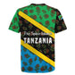 Tanzania Spice Island Rugby Jersey with Clove Leaf Pattern and National Flag Colors