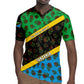 Tanzania Spice Island Rugby Jersey with Clove Leaf Pattern and National Flag Colors