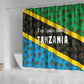 Tanzania Spice Island Shower Curtain with Clove Leaf Pattern and National Flag Colors