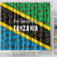 Tanzania Spice Island Shower Curtain with Clove Leaf Pattern and National Flag Colors
