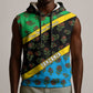 Tanzania Spice Island Sleeveless Hoodie with Clove Leaf Pattern and National Flag Colors - African Pride