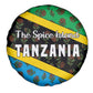 Tanzania Spice Island Spare Tire Cover with Clove Leaf Pattern and National Flag Colors