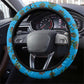 Tanzania Spice Island Steering Wheel Cover with Clove Leaf Pattern and National Flag Colors