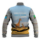 Tanzania Safari Giraffe Baseball Jacket - Tribal Patterns and Mount Kilimanjaro Scene