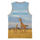 Tanzania Safari Giraffe Basketball Jersey - Tribal Patterns and Mount Kilimanjaro Scene - African Pride