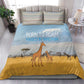Tanzania Safari Giraffe Bedding Set - Tribal Patterns and Mount Kilimanjaro Scene