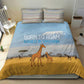 Tanzania Safari Giraffe Bedding Set - Tribal Patterns and Mount Kilimanjaro Scene